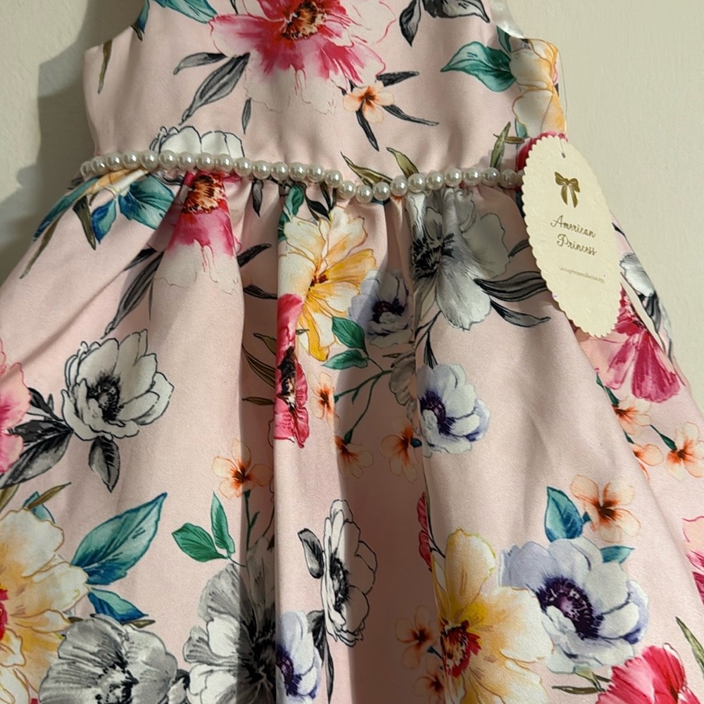 Floral Dress with Pearl Detail